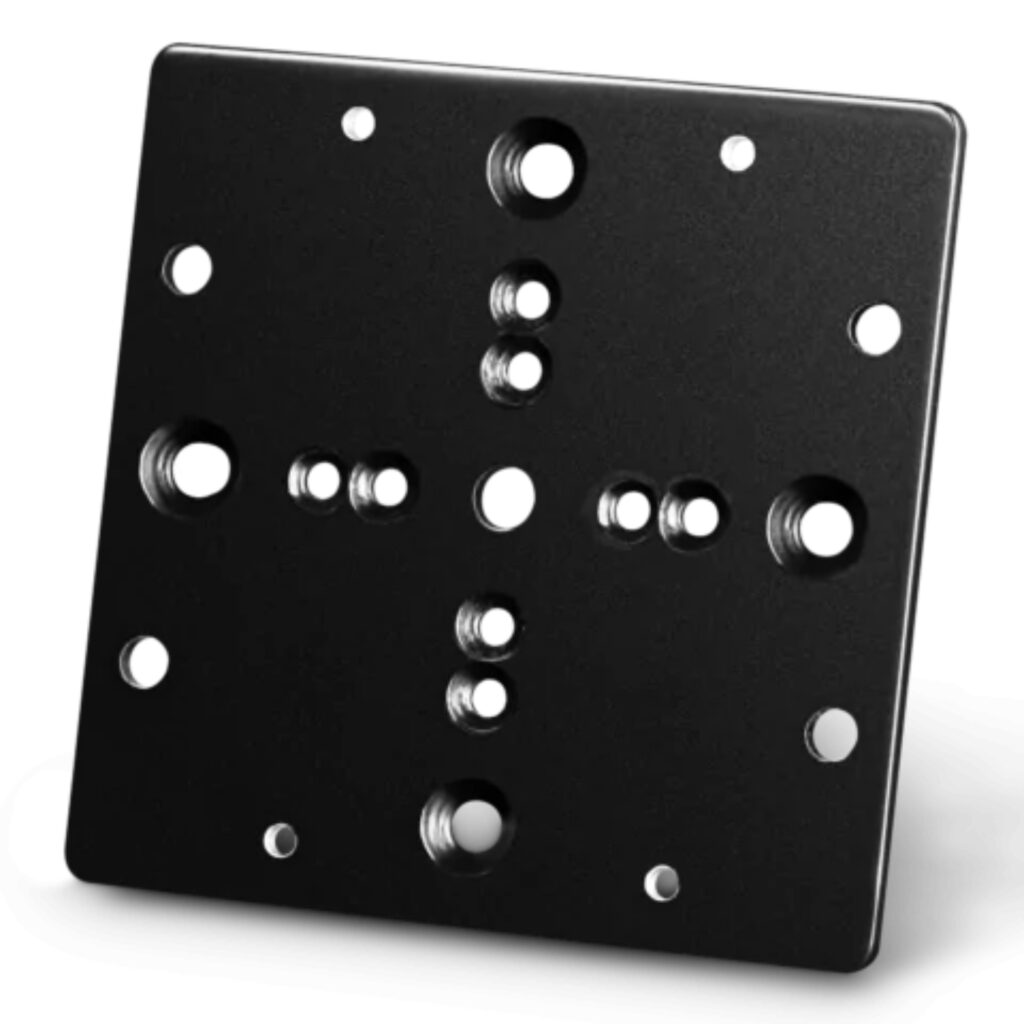 A Series Mounting Plate by Adam Audio used to connect compatible Adam Audio speakers to mounting setups.